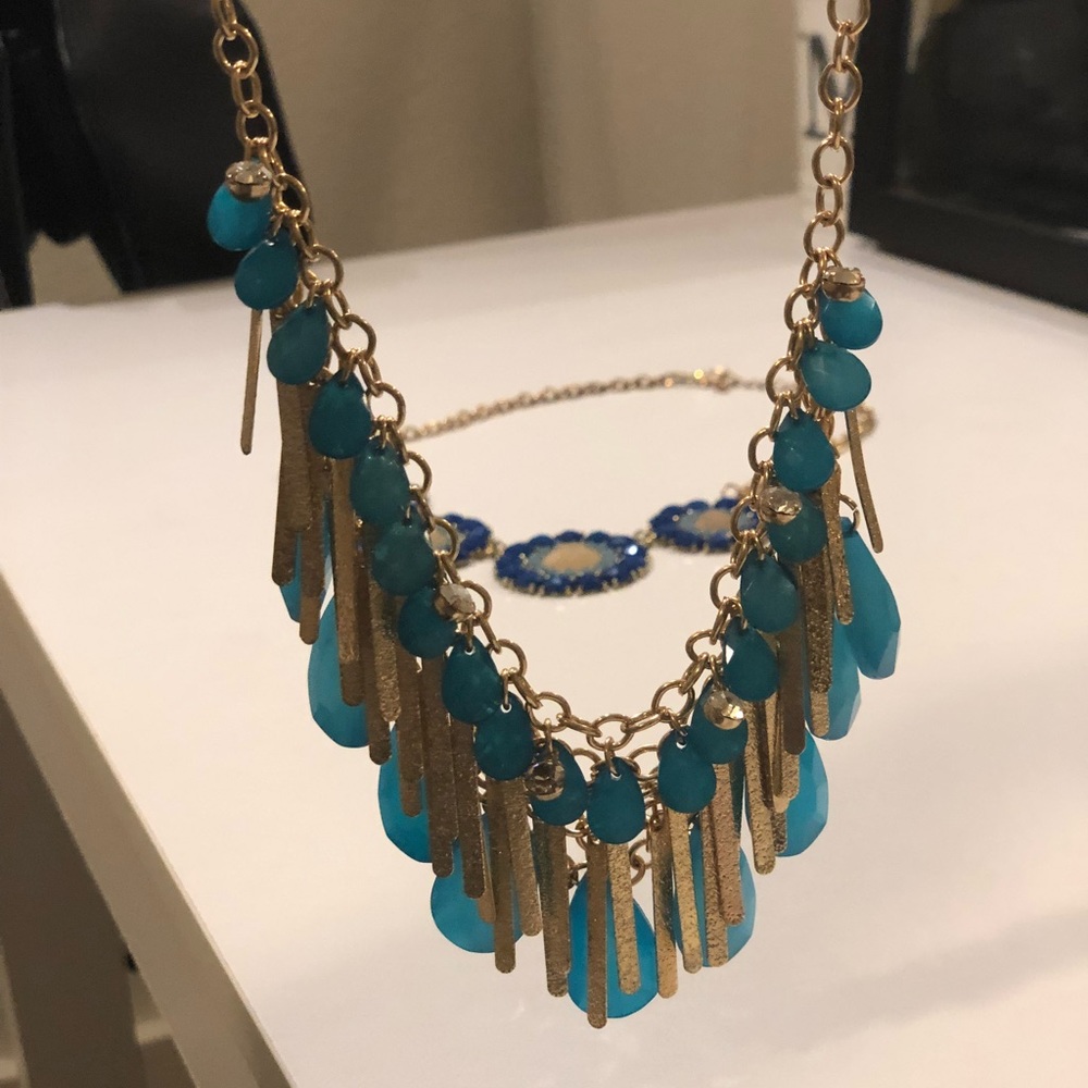Blue statement necklace